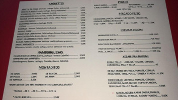 Freiduria-bagueteria Las Mellizas menu