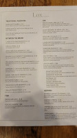 Lox Cafe menu