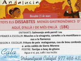 Casal Riudomenc menu