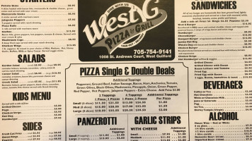 West G Pizza Grill menu