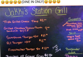Jakki's Station Grill menu