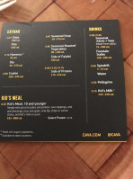 Cava menu