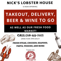 Nick's Lobster menu