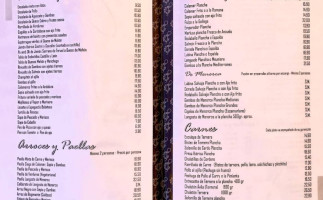 La Paella menu