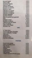 Guingueta Vallbona menu