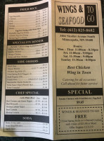 Wings Seafood To Go menu