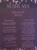 Sushi Asa menu