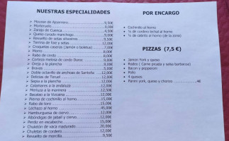 Hermanos Soriano menu
