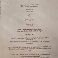 Carbayu menu