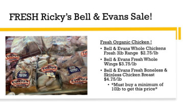Ricky's Meats Deli menu