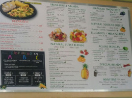 Cancun Juice menu