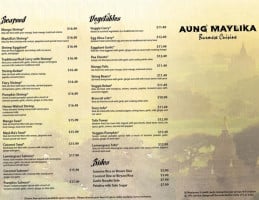 Aung Maylika menu