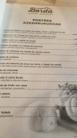 Borda Jatetxea menu