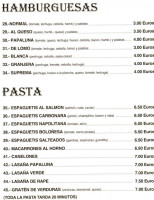 Pizzería Papaluna menu