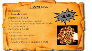 Venta Del Pilar menu