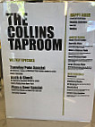 Collins Taproom menu