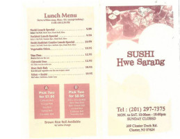 Hwe Sarang Sushi menu