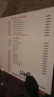 Lladito menu