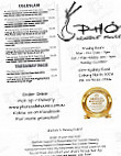 Pho Noodle House menu