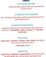 La Guatemalteca menu