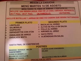 Mesón La Casucha menu