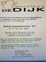 Brasserie De Dijk menu