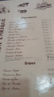 Casa Enrique menu