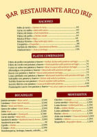 Bar Restaurante Arco Iris menu