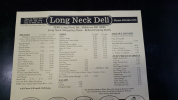 Longneck Deli menu