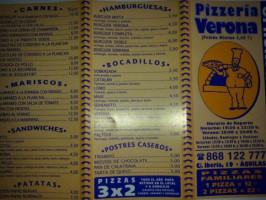 Verona Pizzeria Pobla Farnals menu