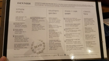 Moss Oak Savannah Eatery Hyatt Regency Savannah menu