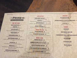 Prime Farm to Table menu