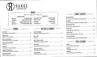 Range Restaurant And Bar menu