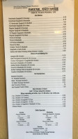 Pasta Cottage, The menu