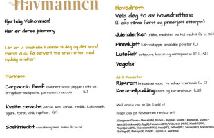 Havmannen menu