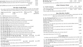 Pho 83 menu