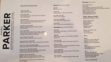 Parker Cafe Potrero menu
