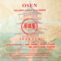 Osen Izakaya menu