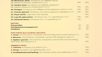 Chili Pizzeria menu