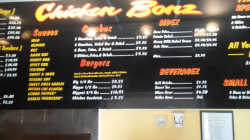 Chicken Bonz menu