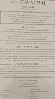 The Cavalier menu
