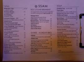 Ssam Korean Bistro menu