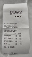 Regato De Valdecide menu