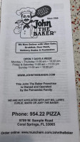 John The Baker Coral Springs menu