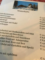 Berggasthof Weisswand menu