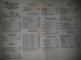 Mikes Seafood menu