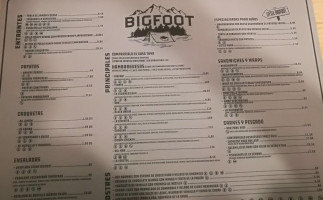 Bigfoot menu