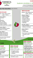 Tximista Sagardotegia menu