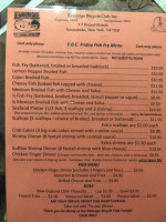 Eldredge Club menu