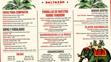 Baltazár Grill Marbella Estepona menu